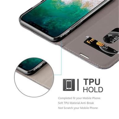 iPhone X / XS Plånboksfodral Skal (Grå)