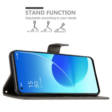Oppo Reno6 5G Plånboksfodral Skal (Grå)