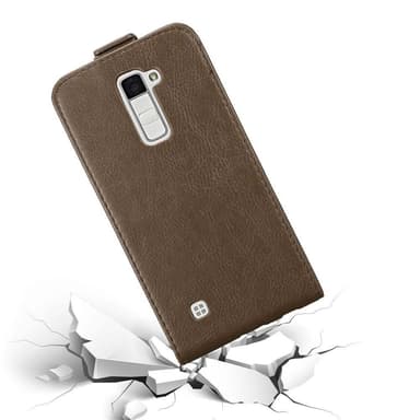 LG K10 2016 Flipfodral Skal (Brun)
