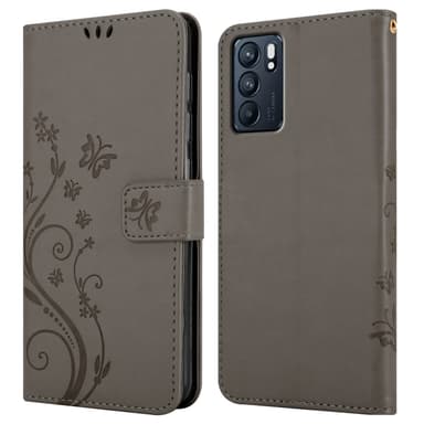 Oppo Reno6 5G Plånboksfodral Skal (Grå)