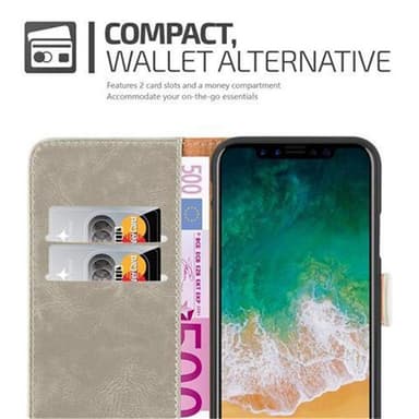 iPhone X / XS Plånboksfodral Skal (Brun)