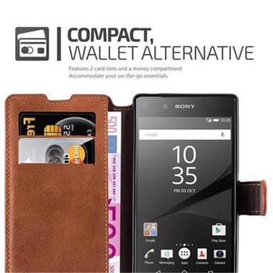 Sony Xperia Z5 Plånboksfodral Skal (Brun)