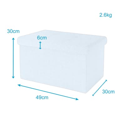 Hopfällbar Sittpall 49x30x30 cm Fotstöd (vit )