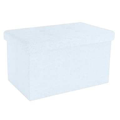 Hopfällbar Sittpall 49x30x30 cm Fotstöd (vit )