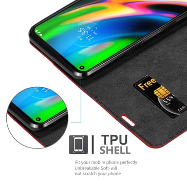 Motorola MOTO G9 PLUS Skal Fodral Case (Röd)