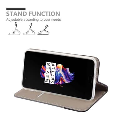 OnePlus 5 Plånboksfodral Skal (Grå)