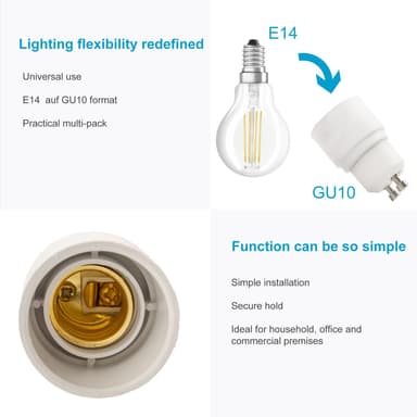 Lampadapter för omformatering 4x Set (E27 till G9)