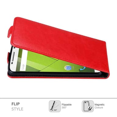 Motorola MOTO X PLAY Flipfodral Skal (Röd)