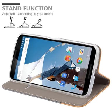 Motorola Google NEXUS 6 Plånboksfodral Skal (Grå)