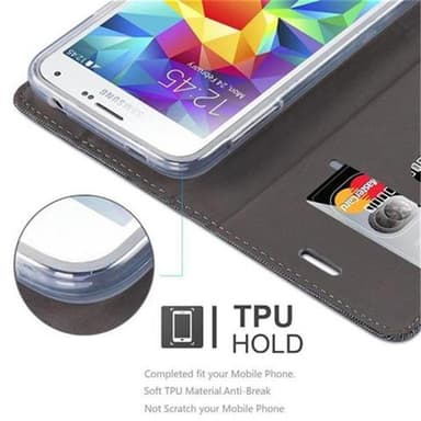 Samsung Galaxy S5 / S5 NEO Plånboksfodral Skal (Grå)