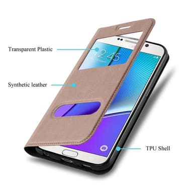 Samsung Galaxy NOTE 5 Plånboksfodral Skal (Brun)