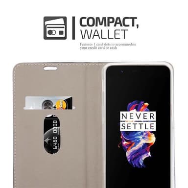 OnePlus 5 Plånboksfodral Skal (Grå)