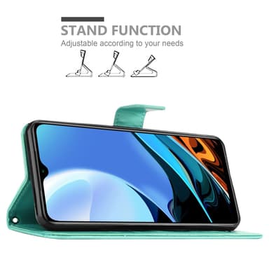 Xiaomi RedMi 9T / POCO M3 Plånboksfodral Skal (Turkos)