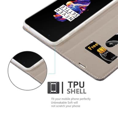 OnePlus 5 Plånboksfodral Skal (Grå)