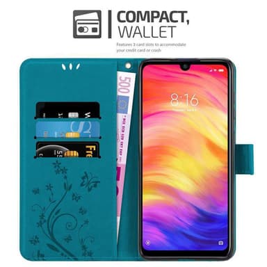 Xiaomi RedMi NOTE 7 Plånboksfodral Skal (Blå)