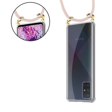Samsung Galaxy A71 4G Skal Fodral Kedja (Rosa)