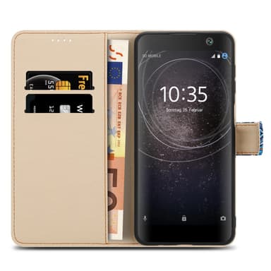 Sony Xperia XA2 Plånboksfodral Skal (Blå)