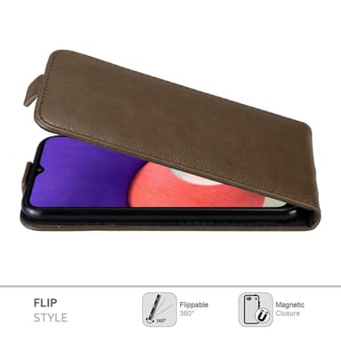 Samsung Galaxy A22 5G Flipfodral Skal (Brun)