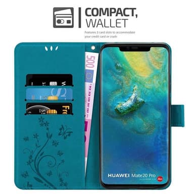 Huawei MATE 20 PRO Plånboksfodral Skal (Blå)