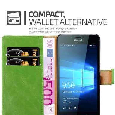 Nokia Lumia 950 Plånboksfodral Skal (Grön)