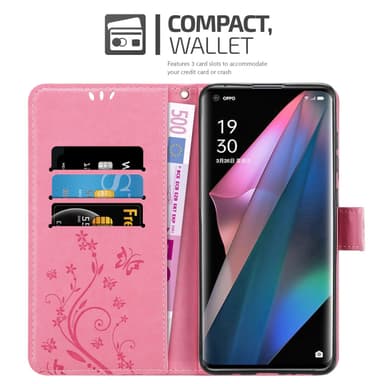 Oppo FIND X3 PRO Plånboksfodral Skal (Rosa)