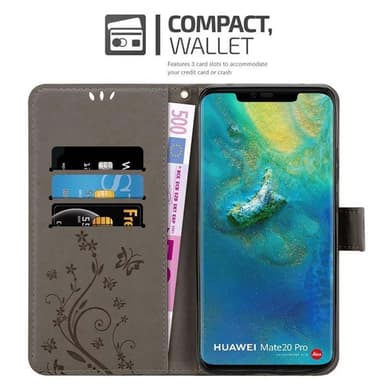 Huawei MATE 20 PRO Plånboksfodral Skal (Grå)