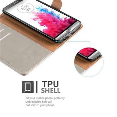 LG G3 Plånboksfodral Skal (Brun)