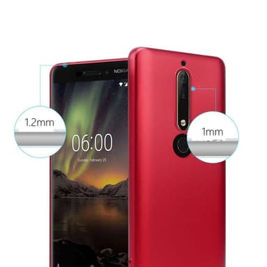 Skal Nokia 6.1 Fodral Case (Röd)