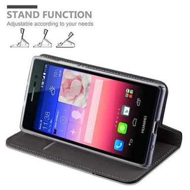 Huawei ASCEND P7 Plånboksfodral Skal (Grå)
