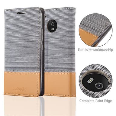 Motorola MOTO G5 PLUS Plånboksfodral Skal (Grå)