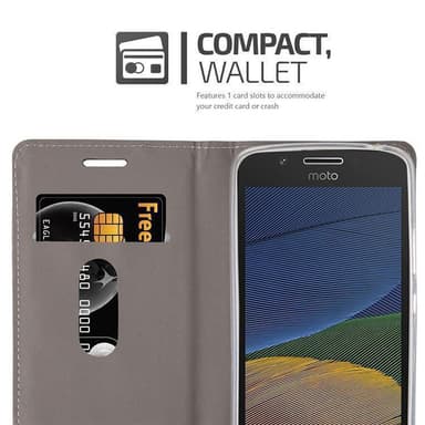 Motorola MOTO G5 PLUS Plånboksfodral Skal (Grå)