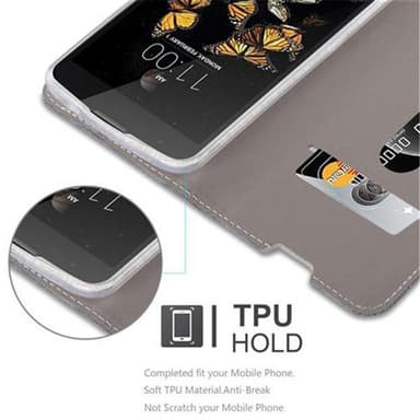 LG K8 2016 Plånboksfodral Skal (Grå)