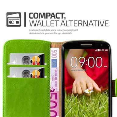 LG G2 MINI Plånboksfodral Skal (Grön)