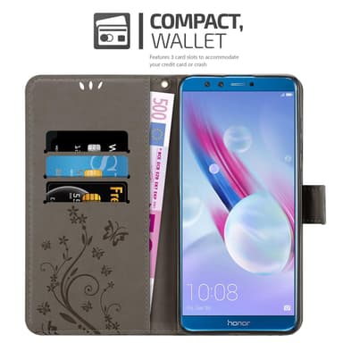 Honor 9 LITE Plånboksfodral Skal (Grå)