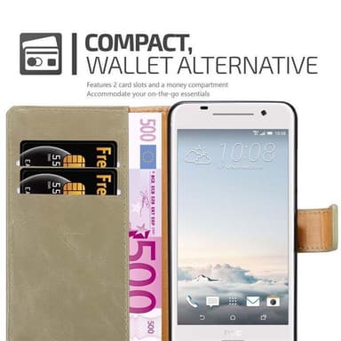 HTC ONE A9 Plånboksfodral Skal (Brun)