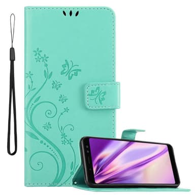 Samsung Galaxy A8 2018 Plånboksfodral Skal (Turkos)