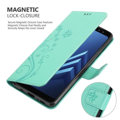 Samsung Galaxy A8 2018 Plånboksfodral Skal (Turkos)