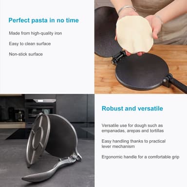 Tortilla Press Empanada tillverkad av järn (Svart)