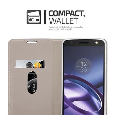 Motorola MOTO Z Plånboksfodral Skal (Grå)