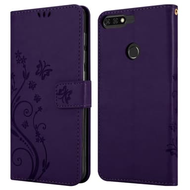 Honor 7C / Huawei Y7 2018 Plånboksfodral Skal (Lila)