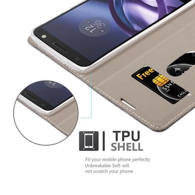 Motorola MOTO Z Plånboksfodral Skal (Grå)
