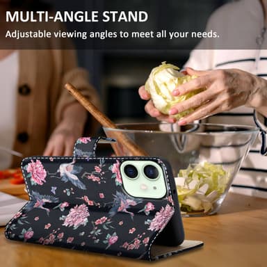 iPhone 12 MINI Plånboksfodral Skal (Svart)