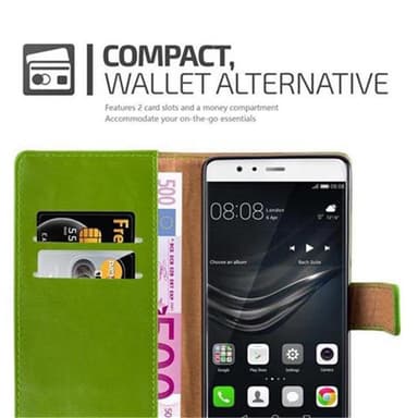 Huawei P9 Plånboksfodral Skal (Grön)