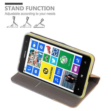 Nokia Lumia 625 Plånboksfodral Skal (Grå)