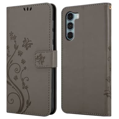 Motorola MOTO G200 5G Plånboksfodral Skal (Grå)