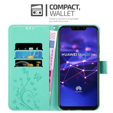 Huawei MATE 20 LITE Plånboksfodral Skal (Turkos)