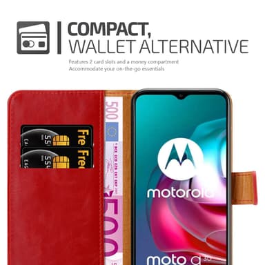 Motorola MOTO G10 / G30 Plånboksfodral Skal (Röd)