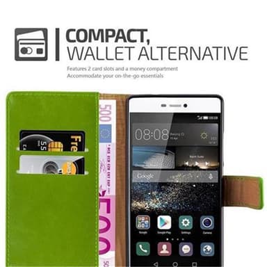Huawei P8 Plånboksfodral Skal (Grön)