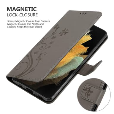 Samsung Galaxy S21 ULTRA Plånboksfodral Skal (Grå)