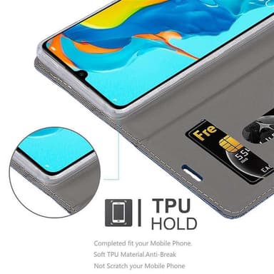 Huawei P30 LITE Plånboksfodral Skal (Blå)